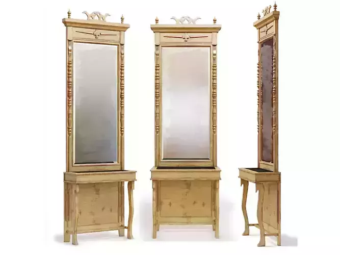 Antique mirror with console