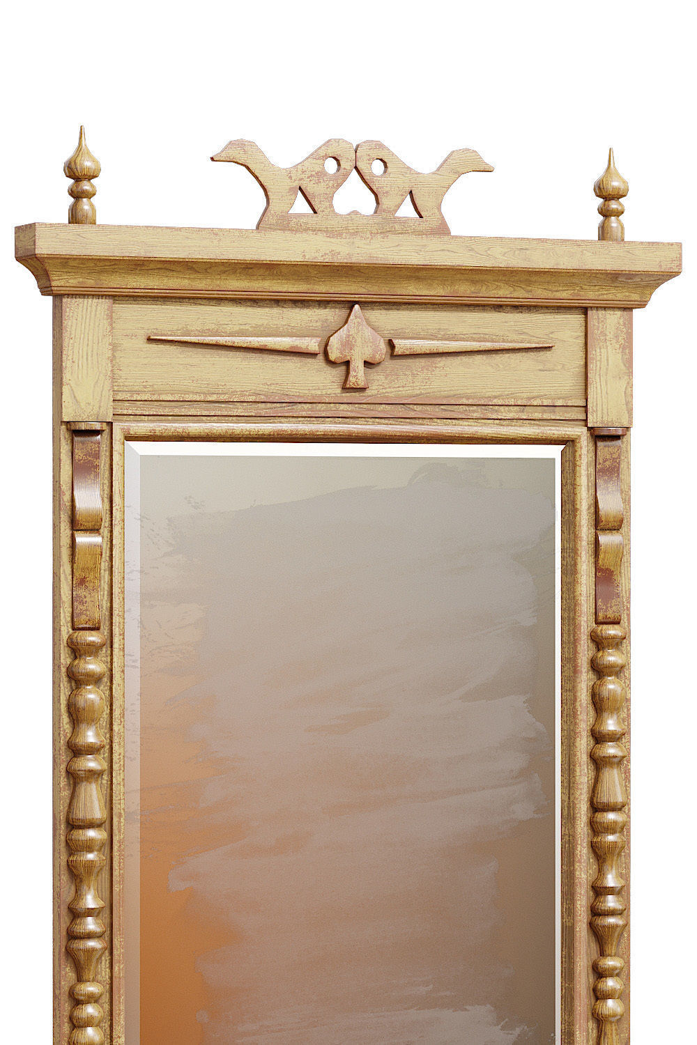 Antique mirror with console 3D model_2