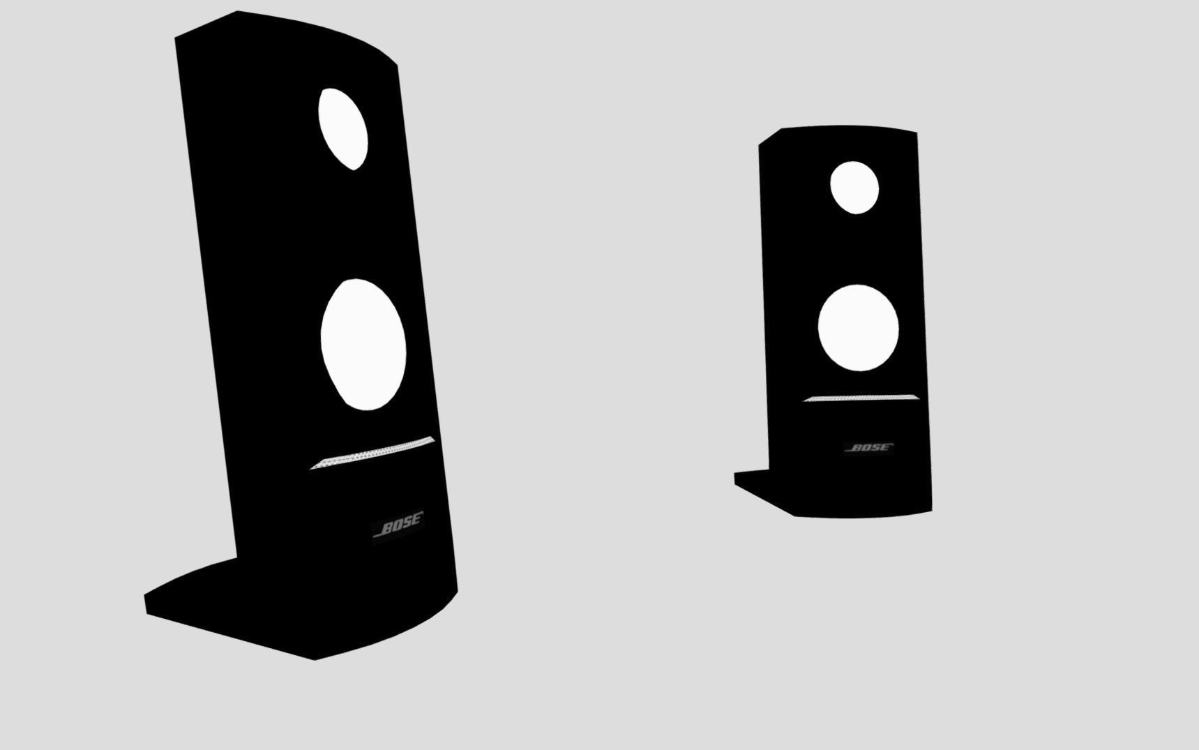 Generic Speakers Low-poly 3D model_9