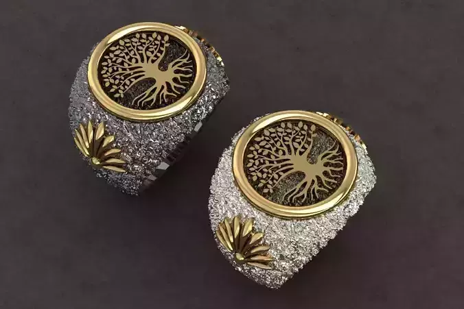 TREE OF LIFE RING FOR MAN 3D print model