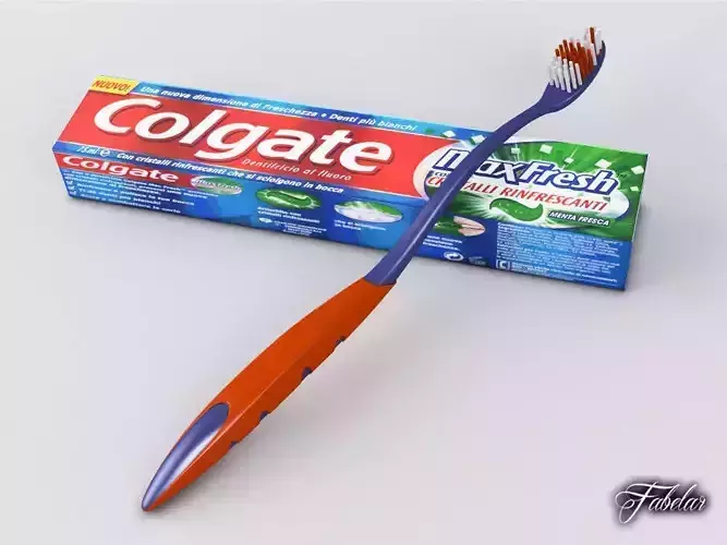 Toothbrush and Toothpaste 3D model