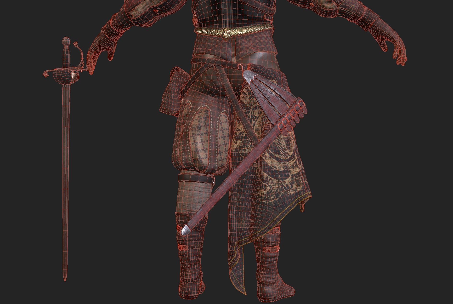 Unlawful Musketeer PBR Low-poly 3D model_19