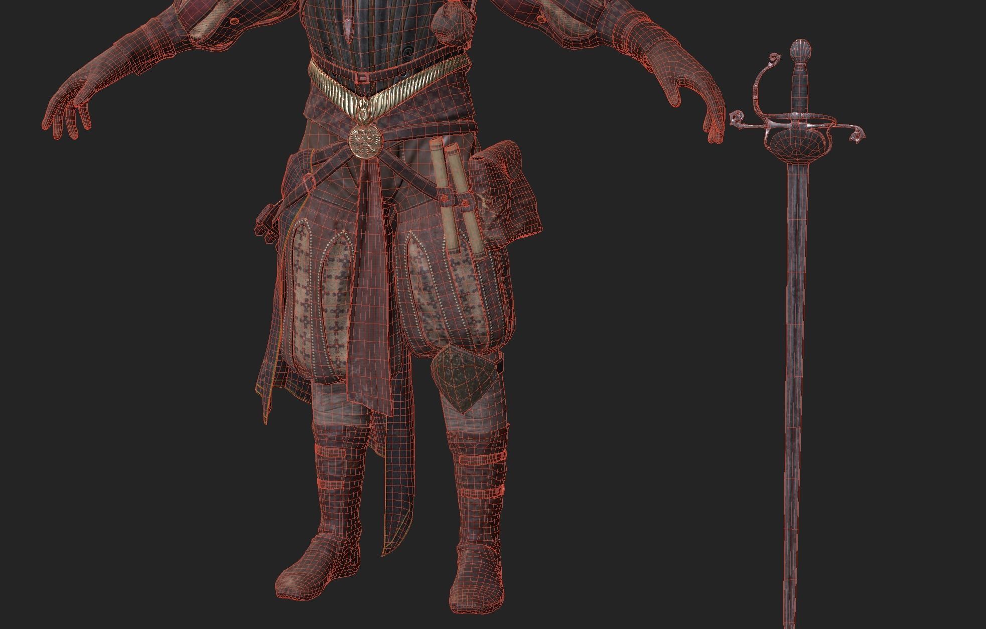 Unlawful Musketeer PBR Low-poly 3D model_18