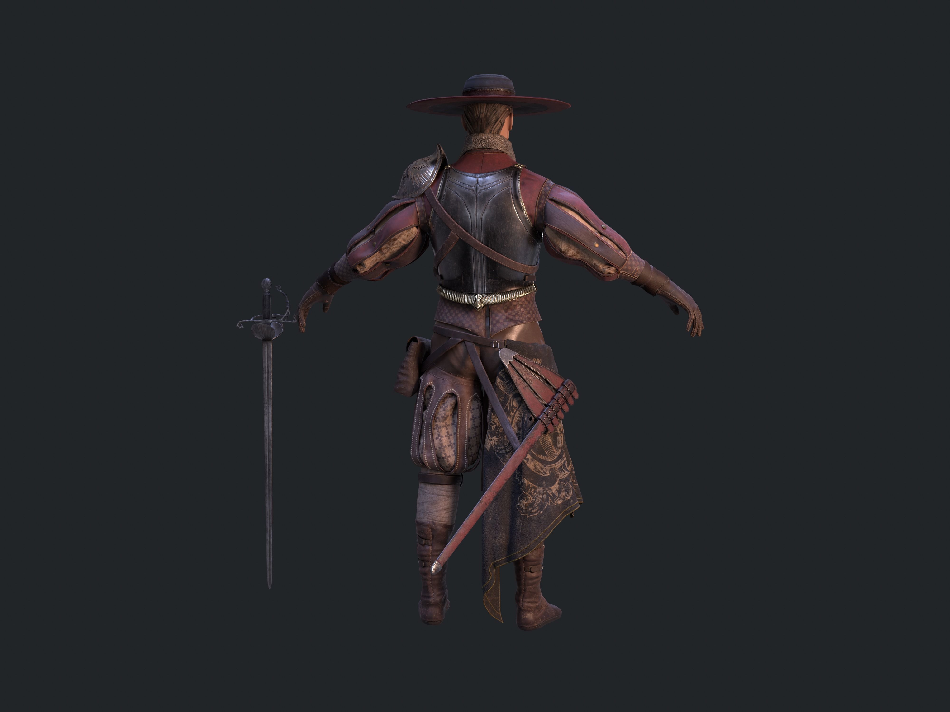 Unlawful Musketeer PBR Low-poly 3D model_2