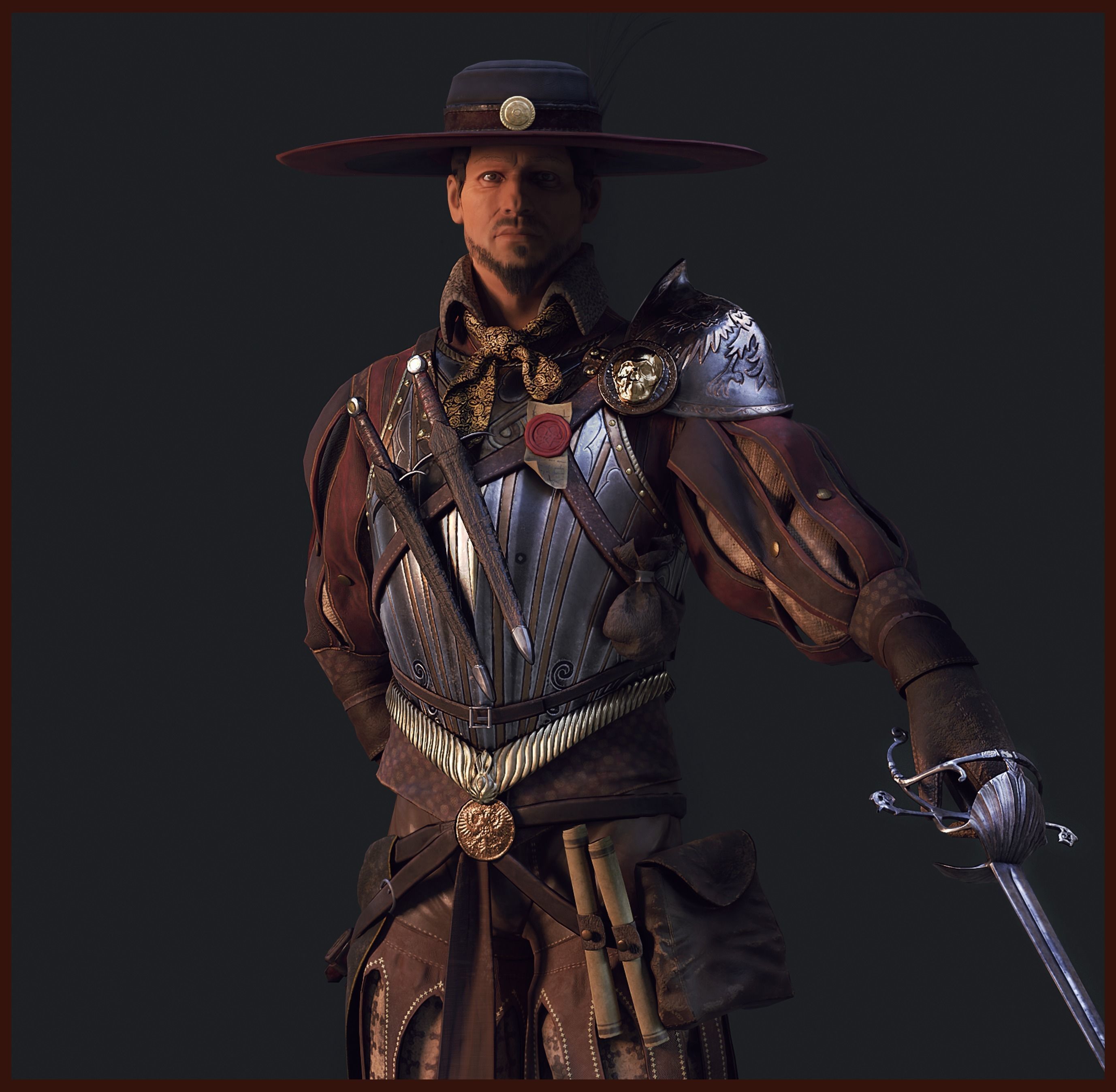 Unlawful Musketeer PBR Low-poly 3D model_14