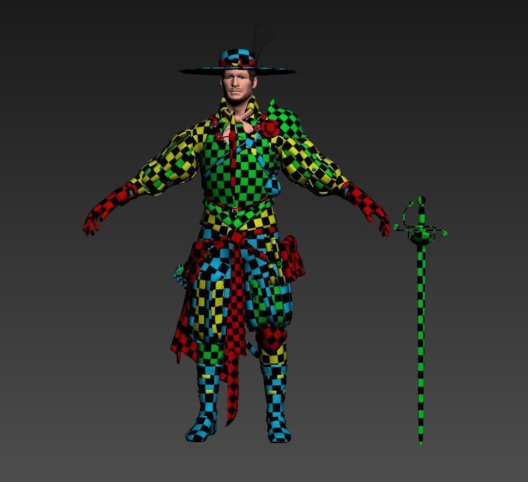 Unlawful Musketeer PBR Low-poly 3D model_16