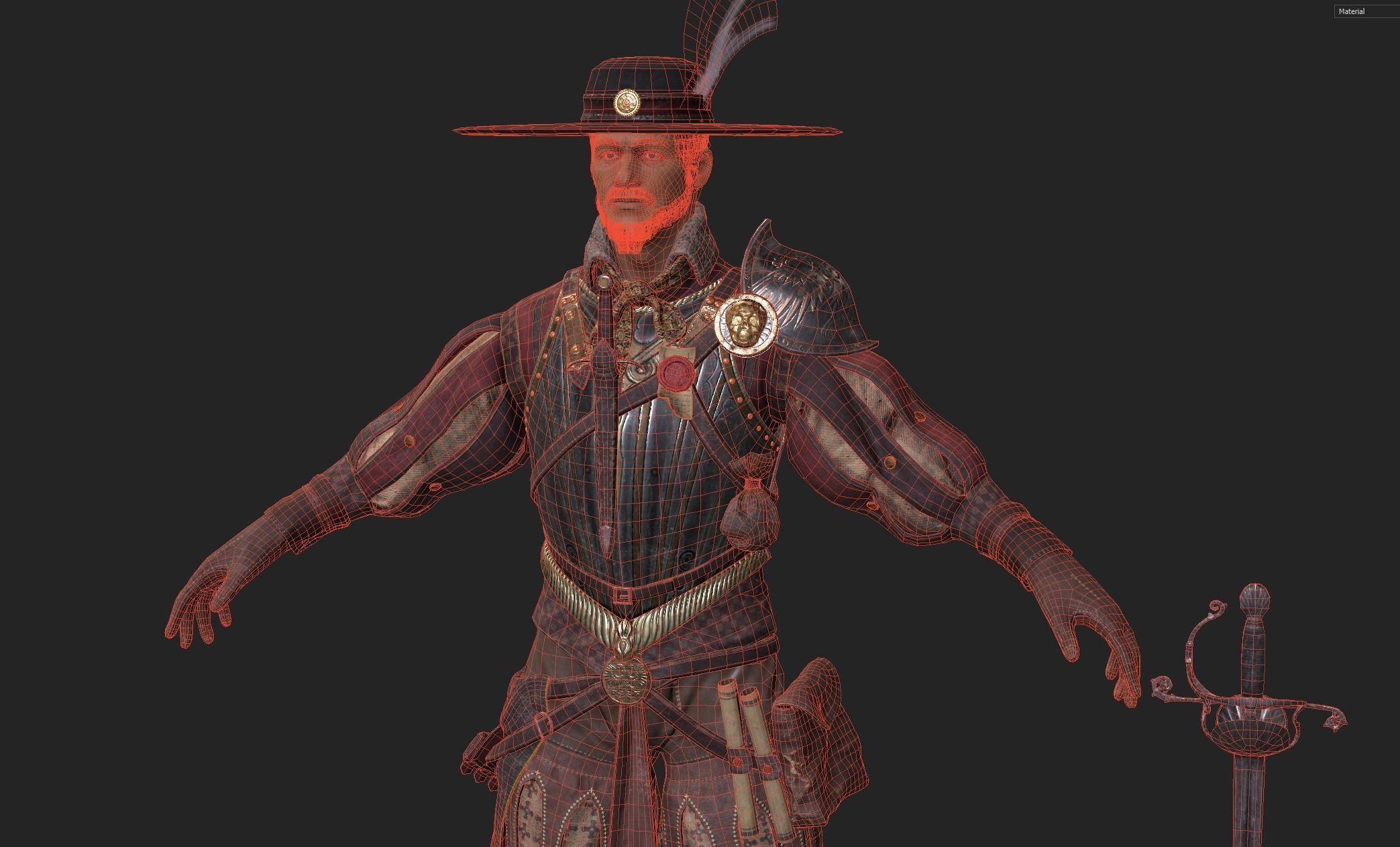 Unlawful Musketeer PBR Low-poly 3D model_17