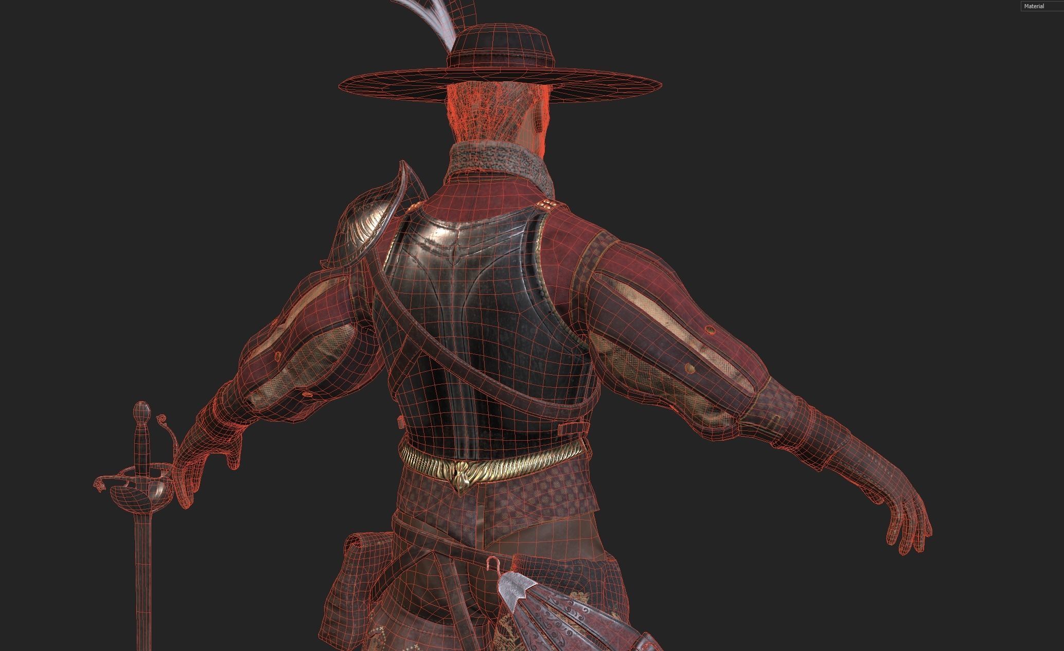 Unlawful Musketeer PBR Low-poly 3D model_20