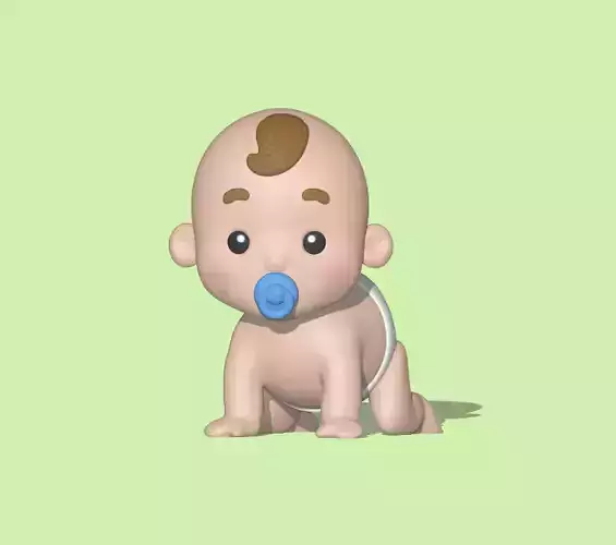 Crawling Baby with Pacifier