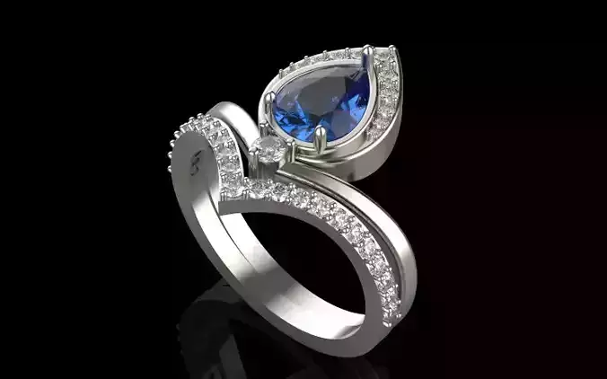 Elizabeth crown ring Silver Gold Print