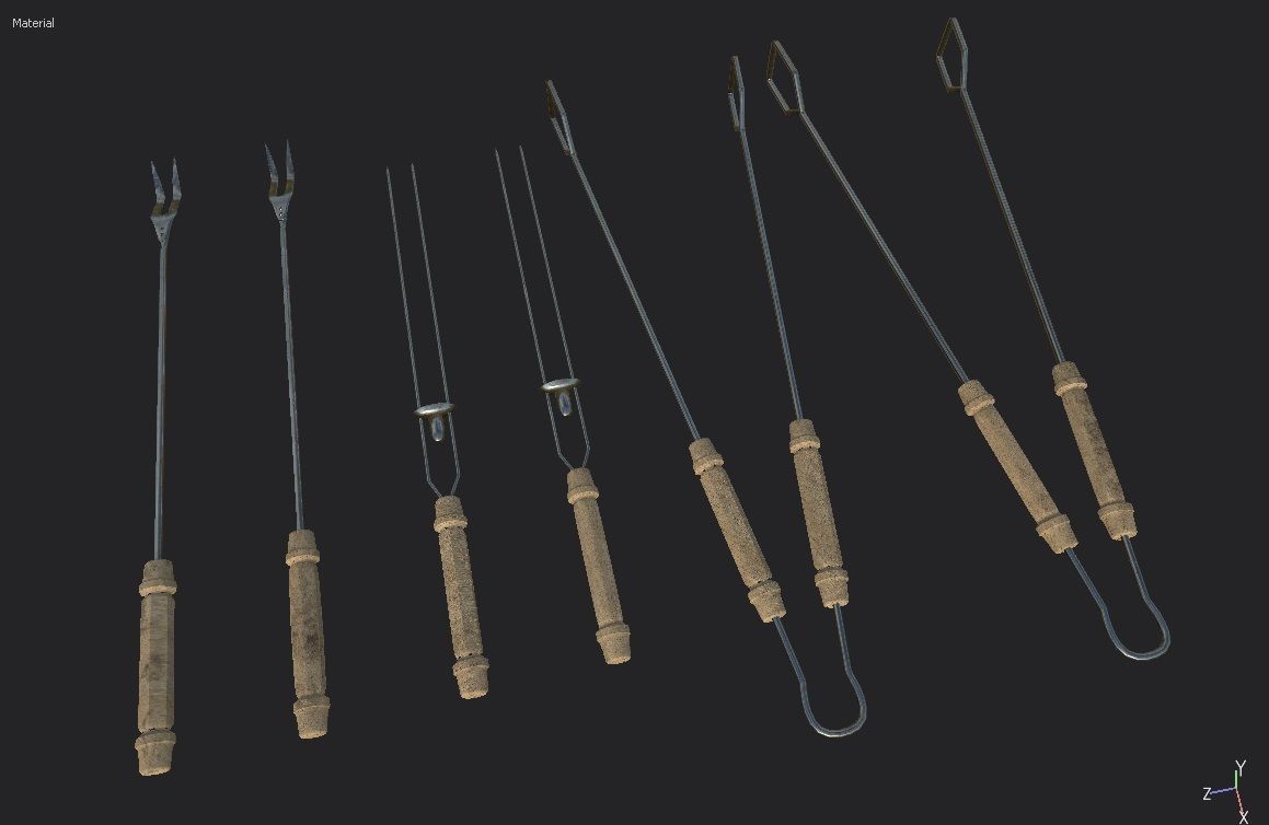 Barbecue Toolkit 3D Model Low-poly 3D model_6