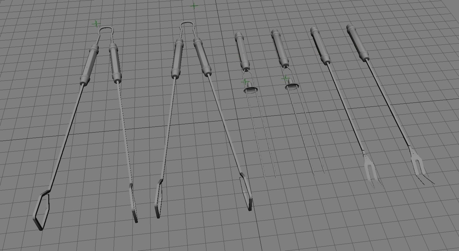 Barbecue Toolkit 3D Model Low-poly 3D model_2