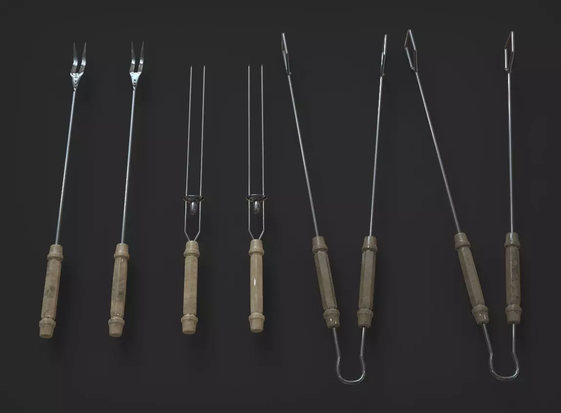 Barbecue Toolkit 3D Model Low-poly 3D model_0