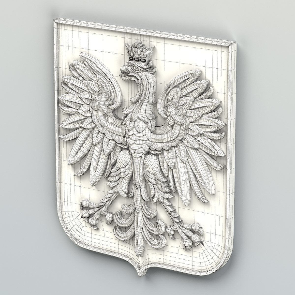 Coat of arms of Poland 3D model_6
