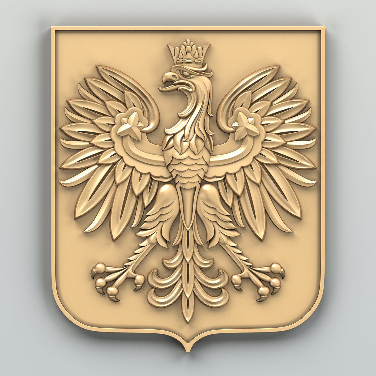 Coat of arms of Poland 3D model_1