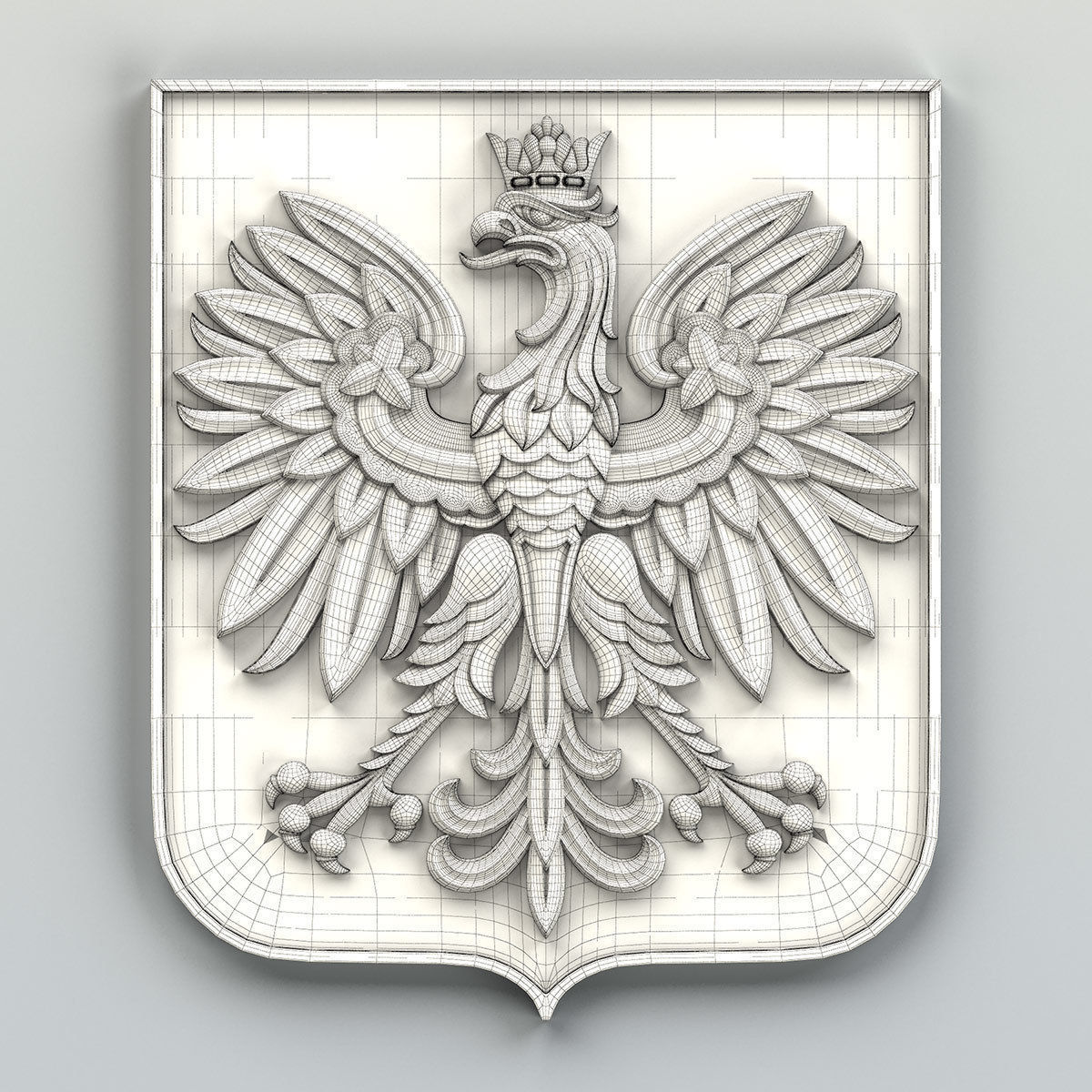 Coat of arms of Poland 3D model_5
