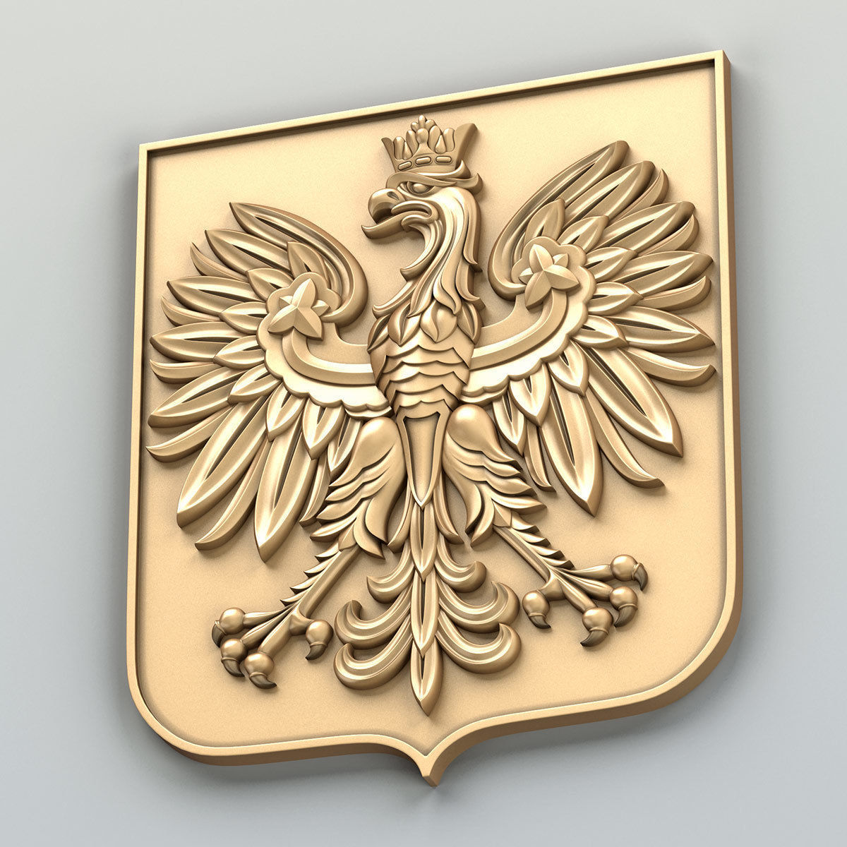 Coat of arms of Poland 3D model_4