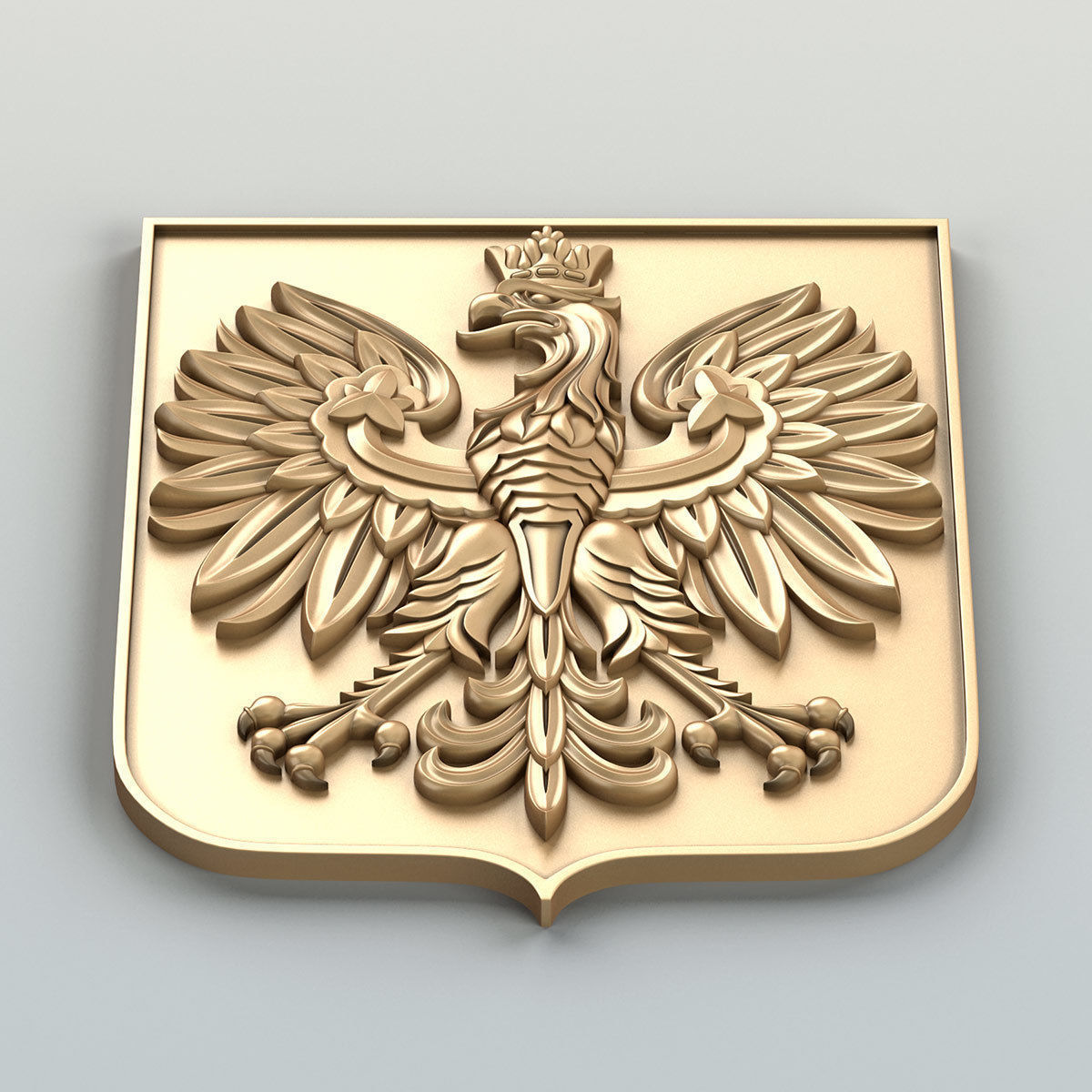 Coat of arms of Poland 3D model_3