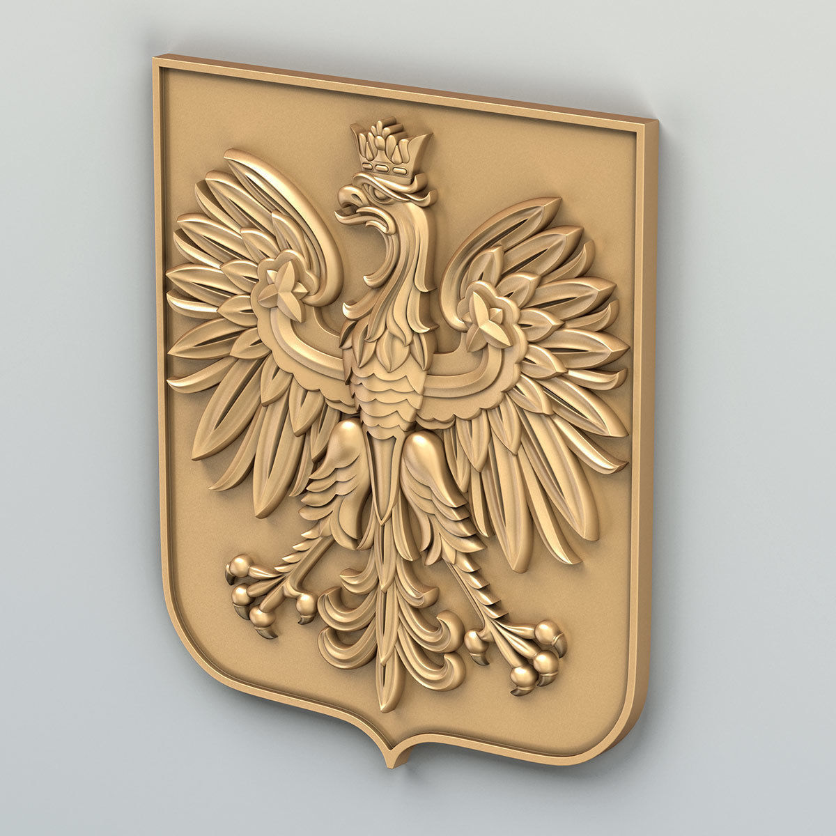 Coat of arms of Poland 3D model_2