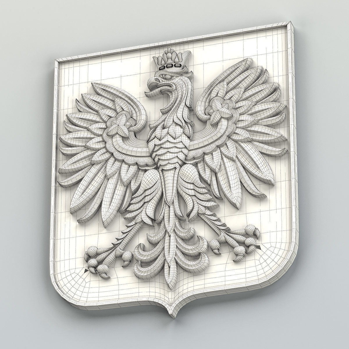 Coat of arms of Poland 3D model_7
