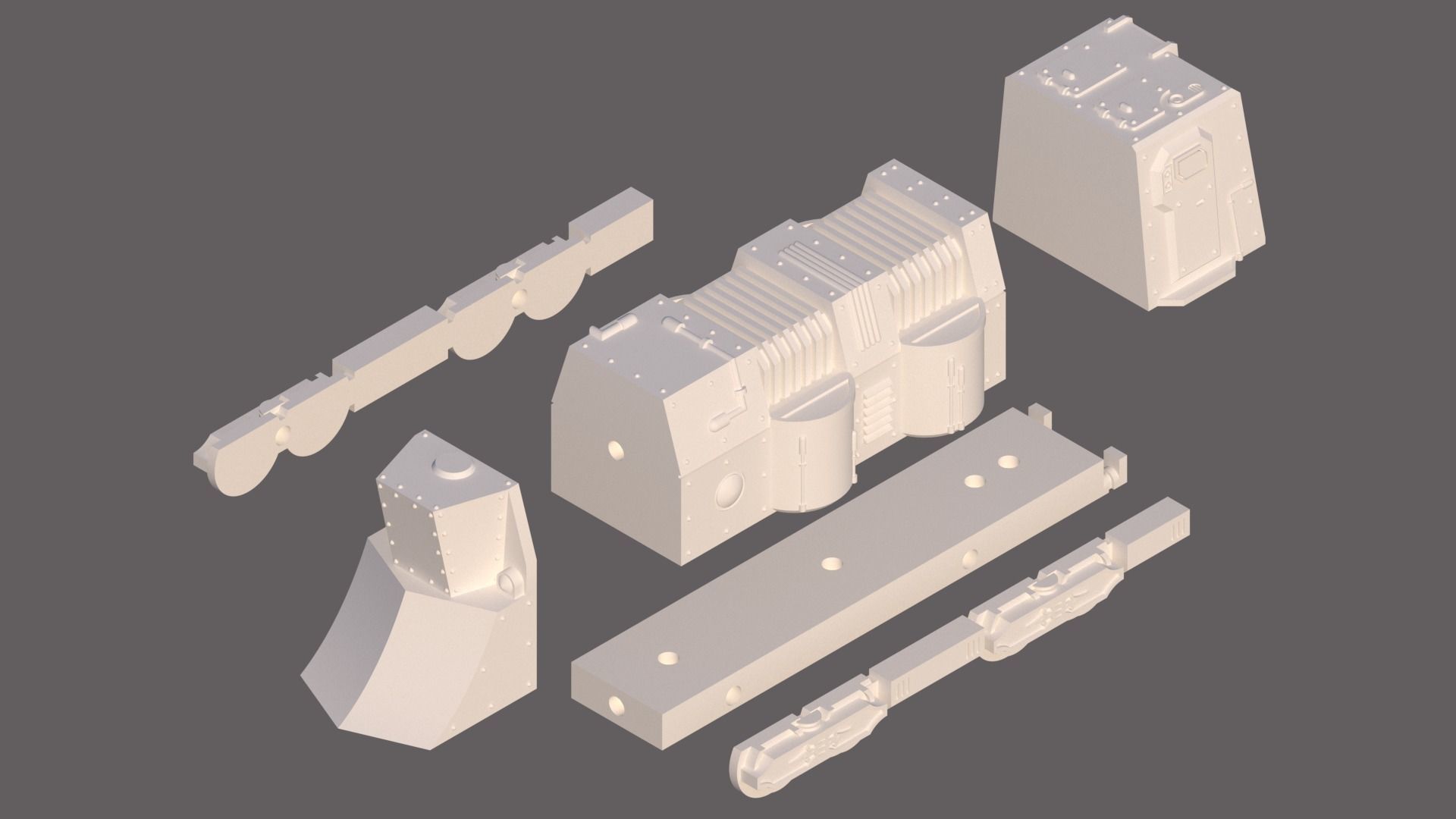 Forge Train 3d Printable model for 28mm Gaming 3D print model_7