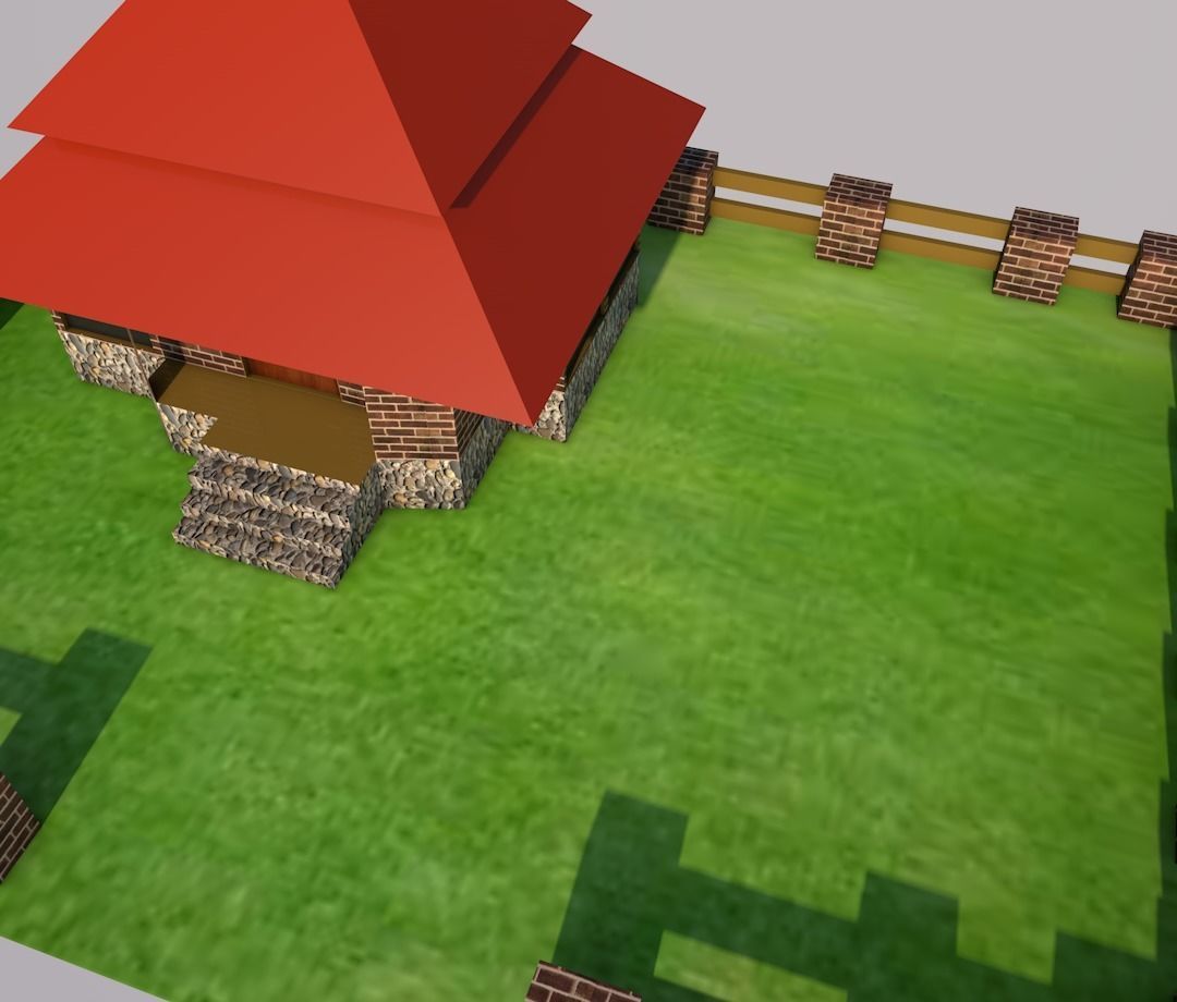 Cartoon house Low-poly 3D model_6