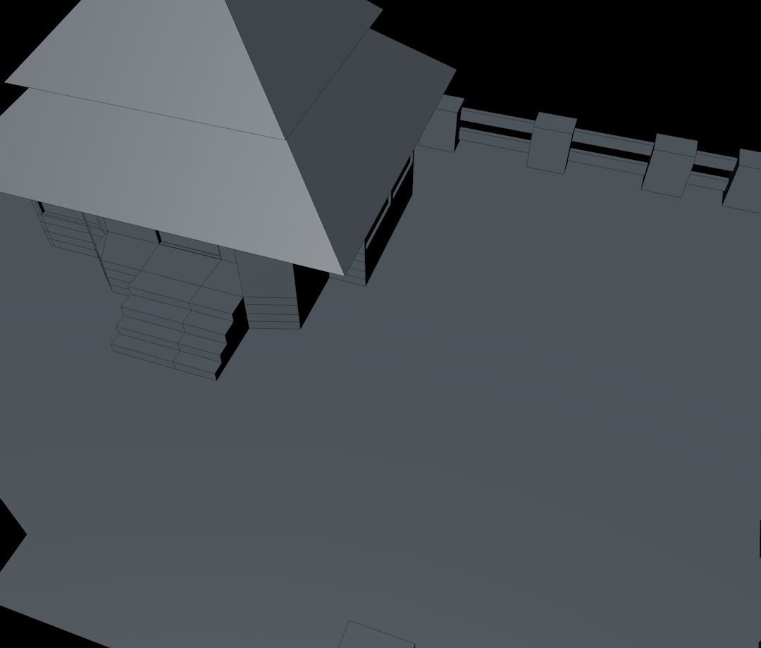 Cartoon house Low-poly 3D model_16