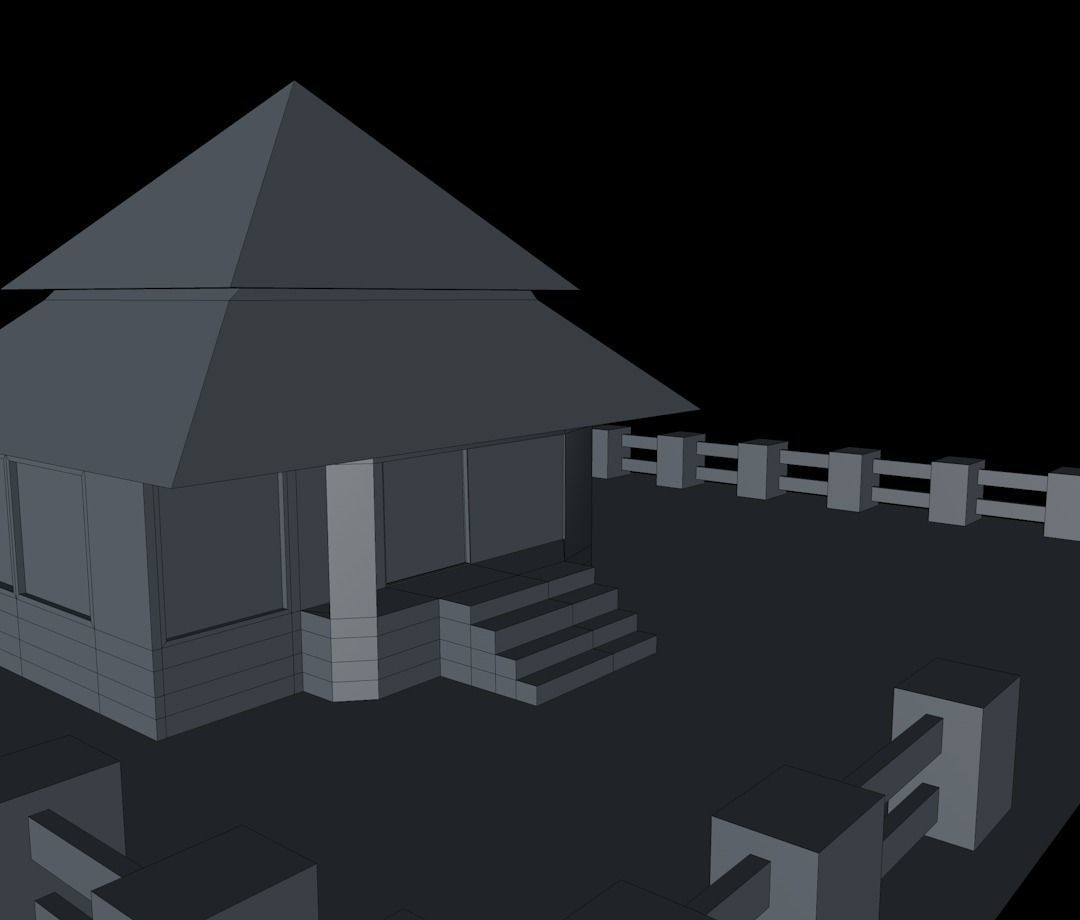 Cartoon house Low-poly 3D model_19