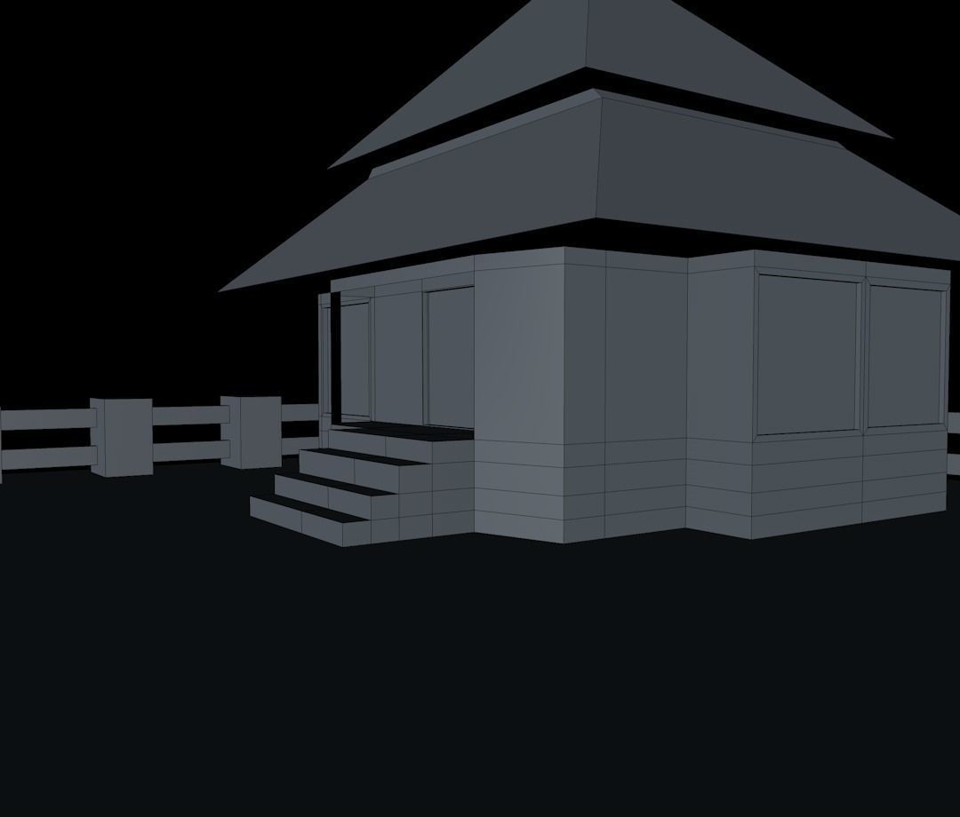 Cartoon house Low-poly 3D model_18