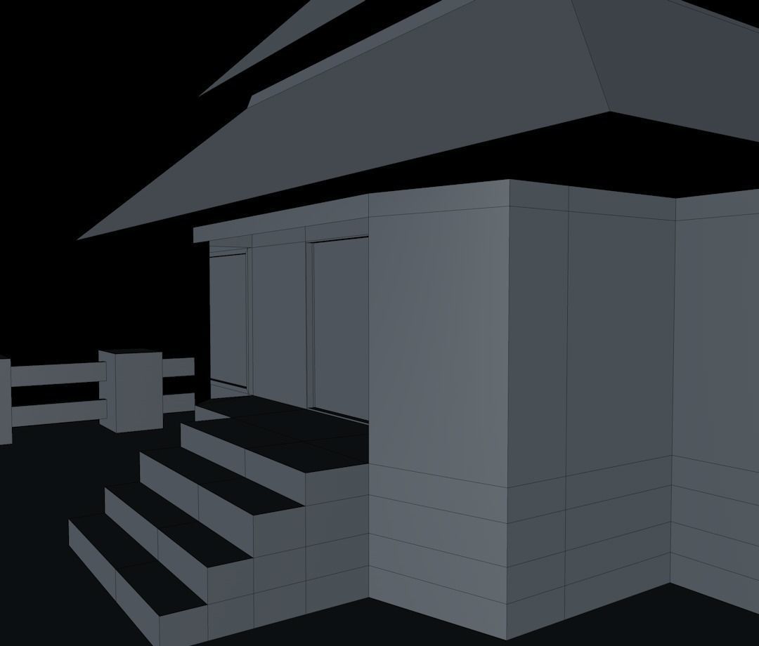 Cartoon house Low-poly 3D model_17