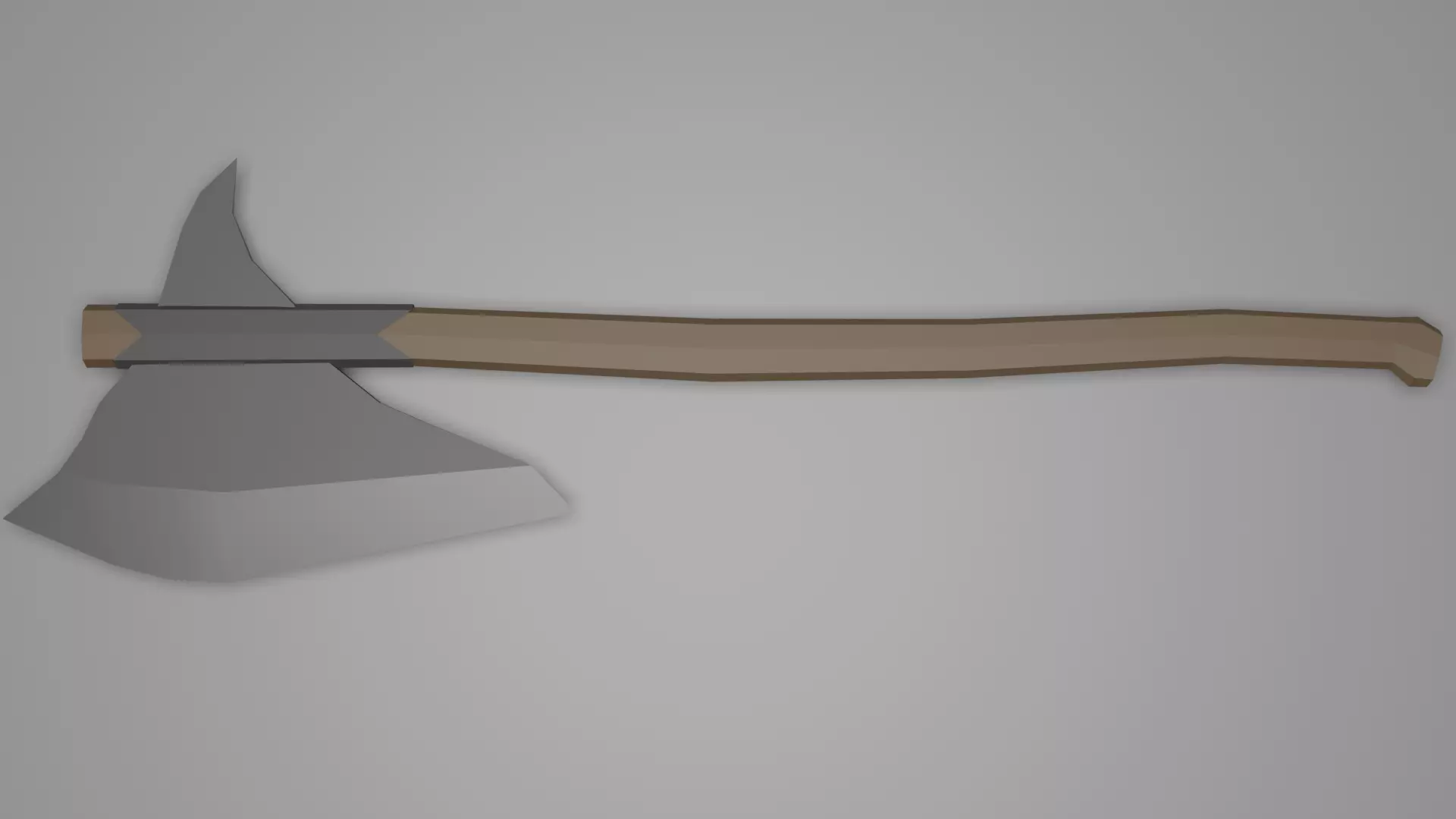 Medieval Axe Low-poly 3D model_0