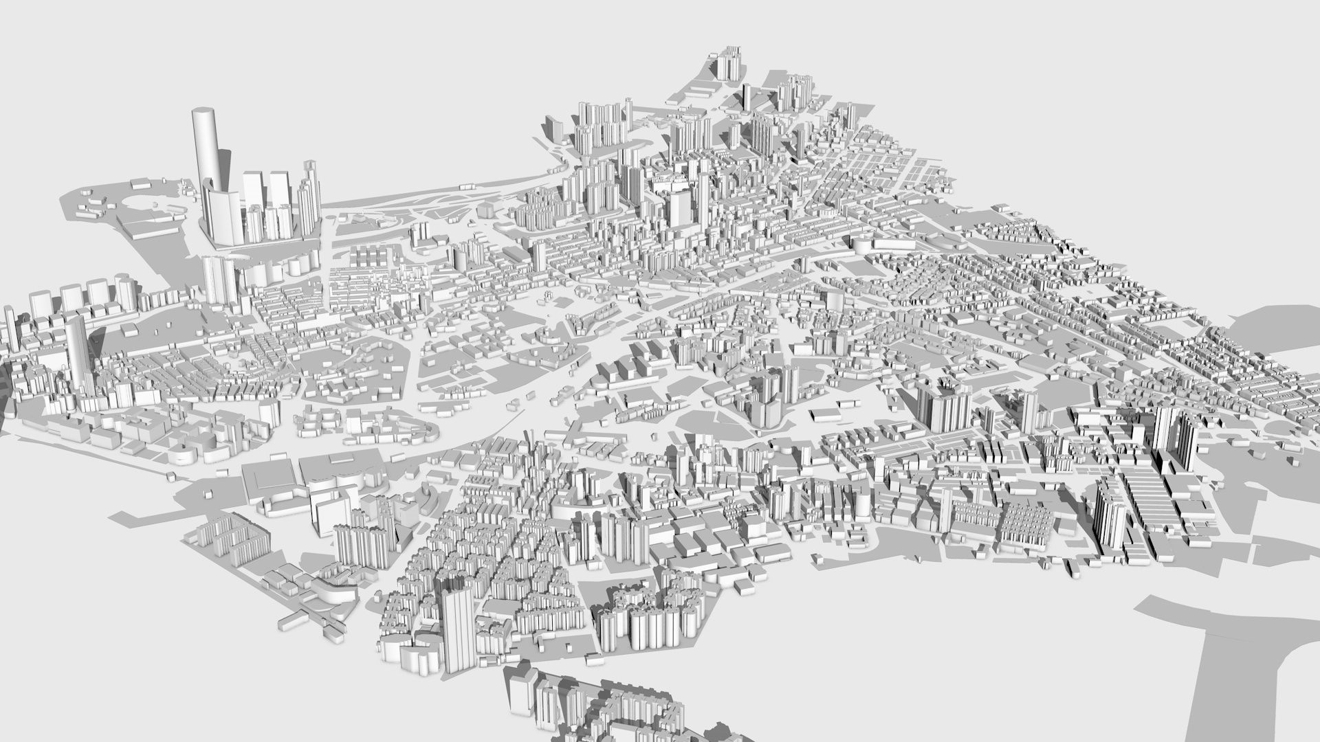 Hong Kong City Low-poly 3D model_1