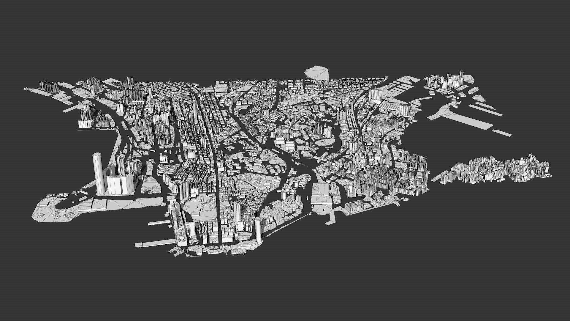 Hong Kong City Low-poly 3D model_9