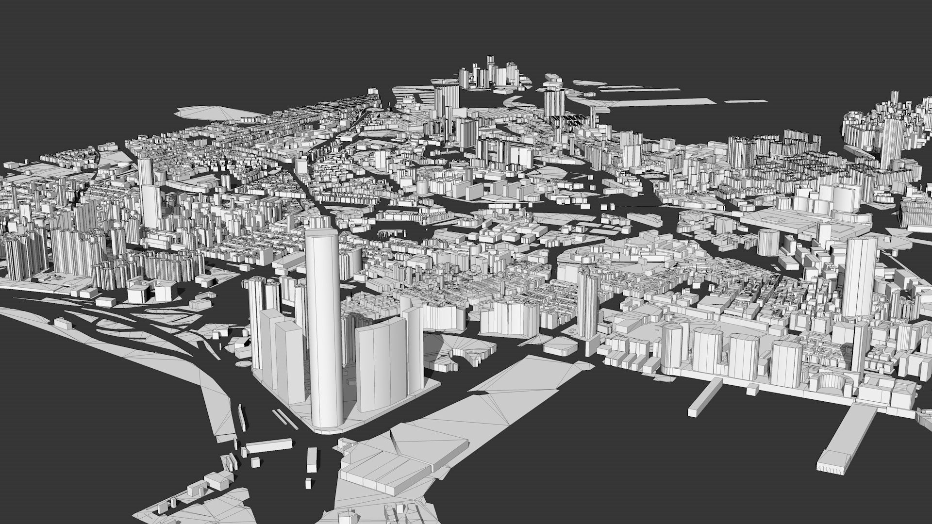 Hong Kong City Low-poly 3D model_8