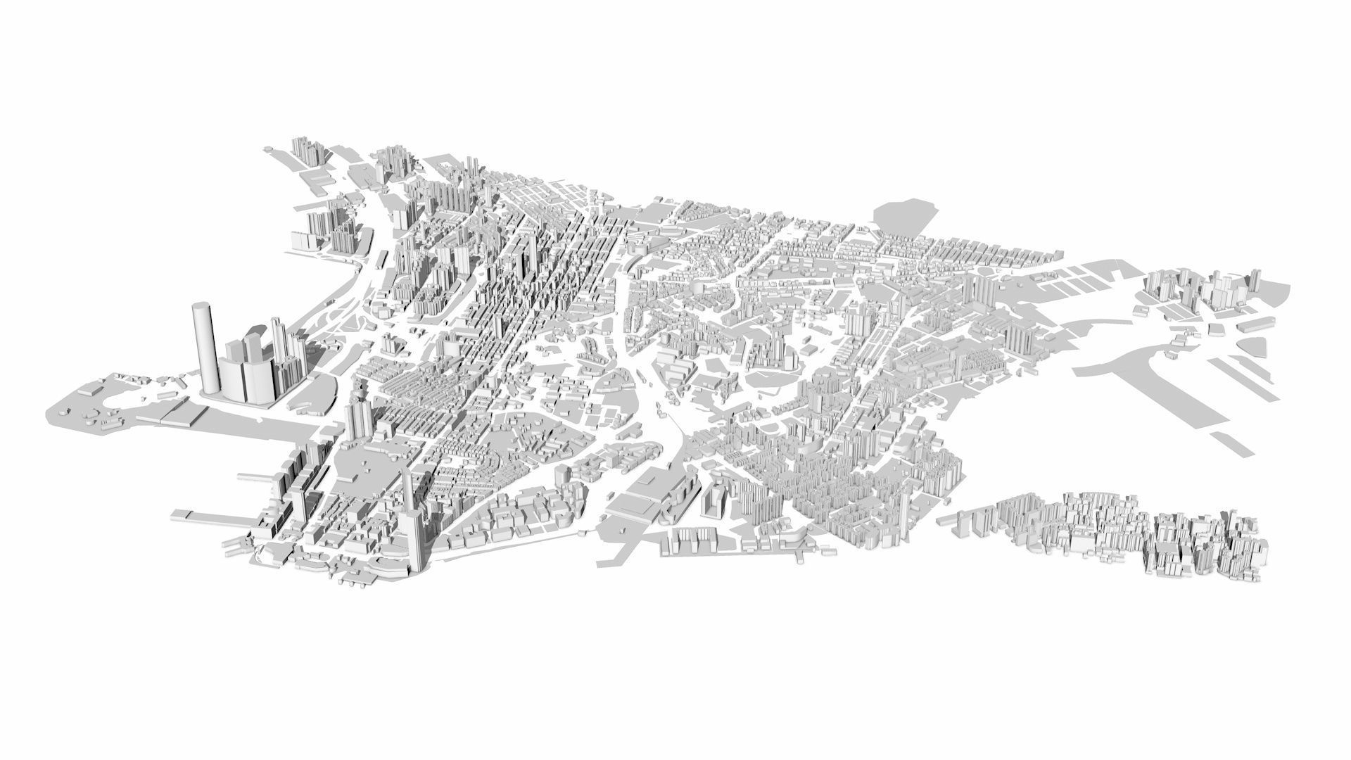 Hong Kong City Low-poly 3D model_6