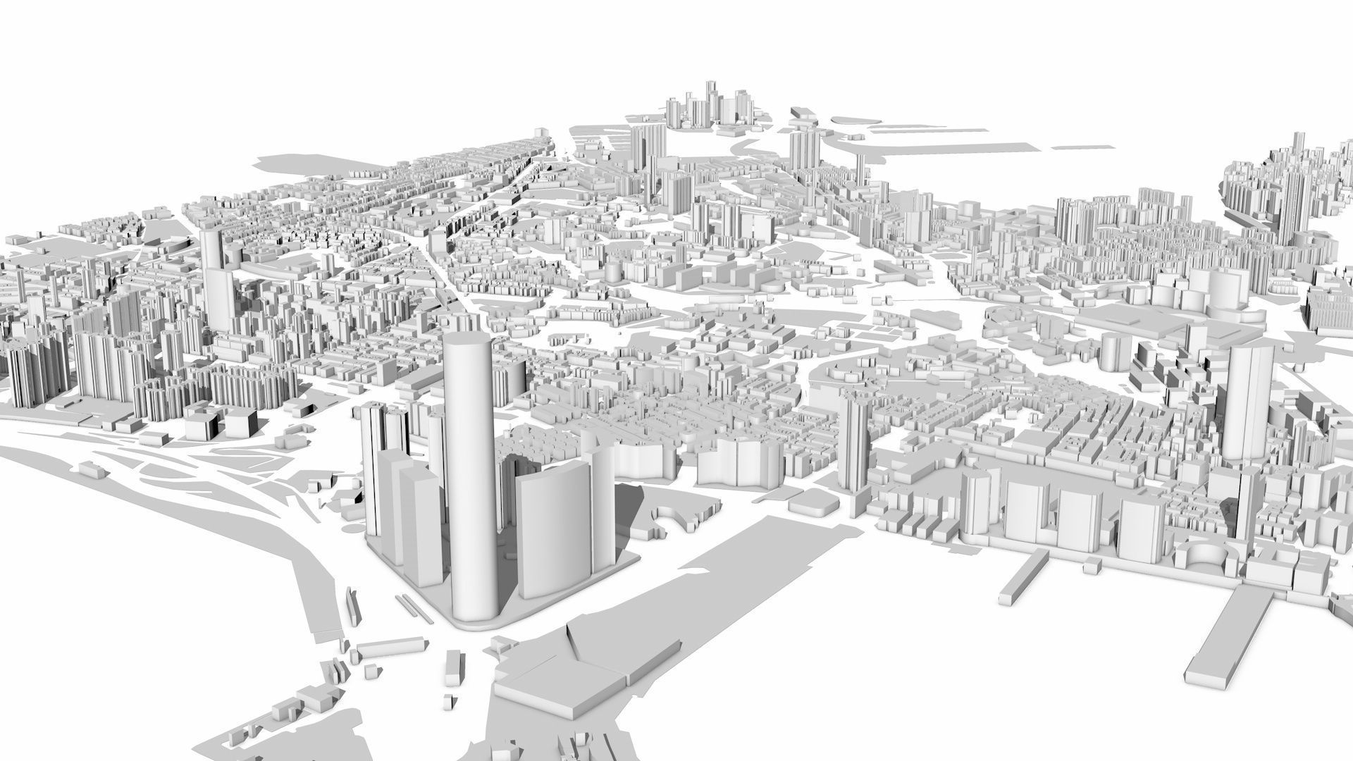 Hong Kong City Low-poly 3D model_7