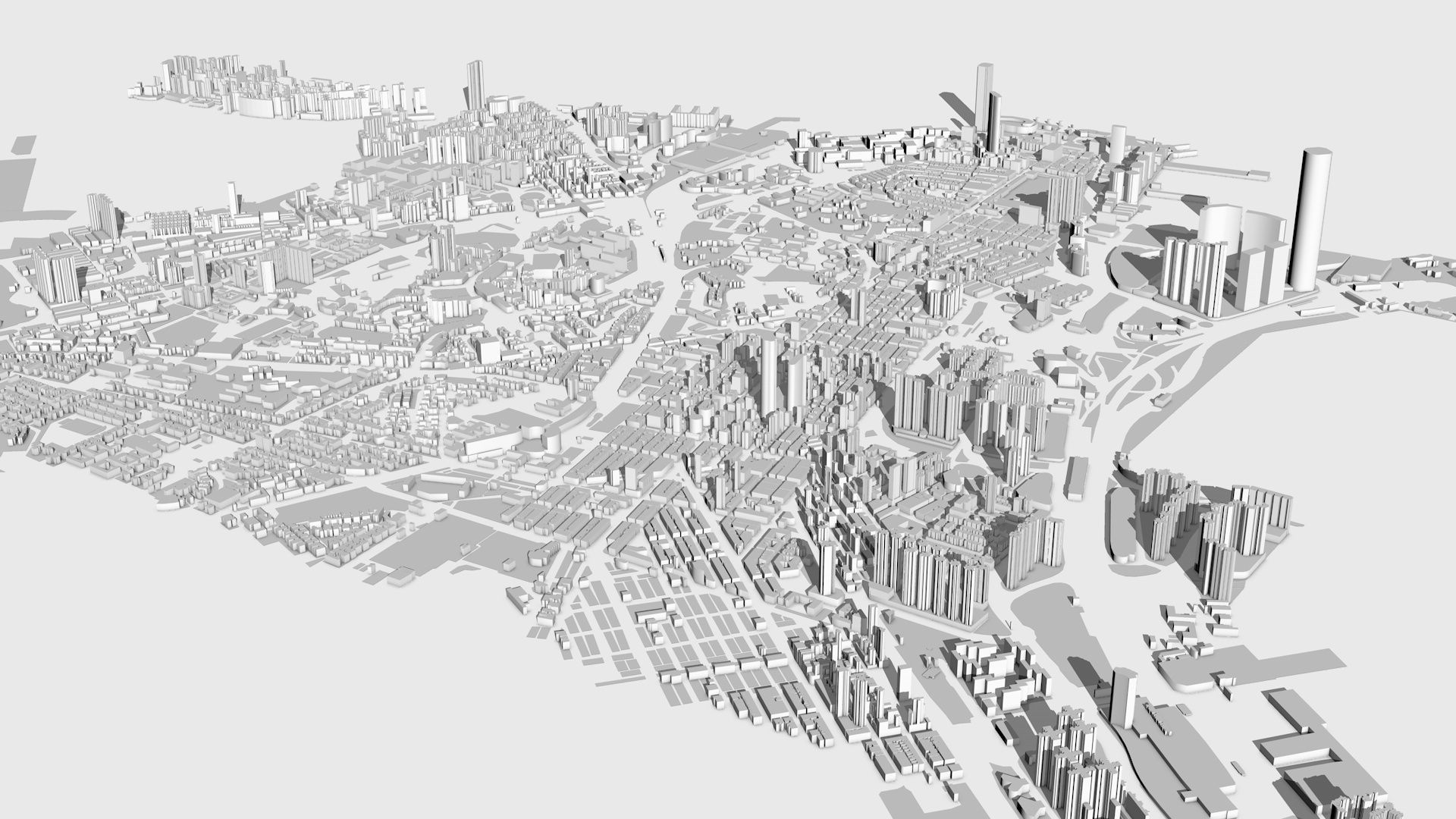 Hong Kong City Low-poly 3D model_4