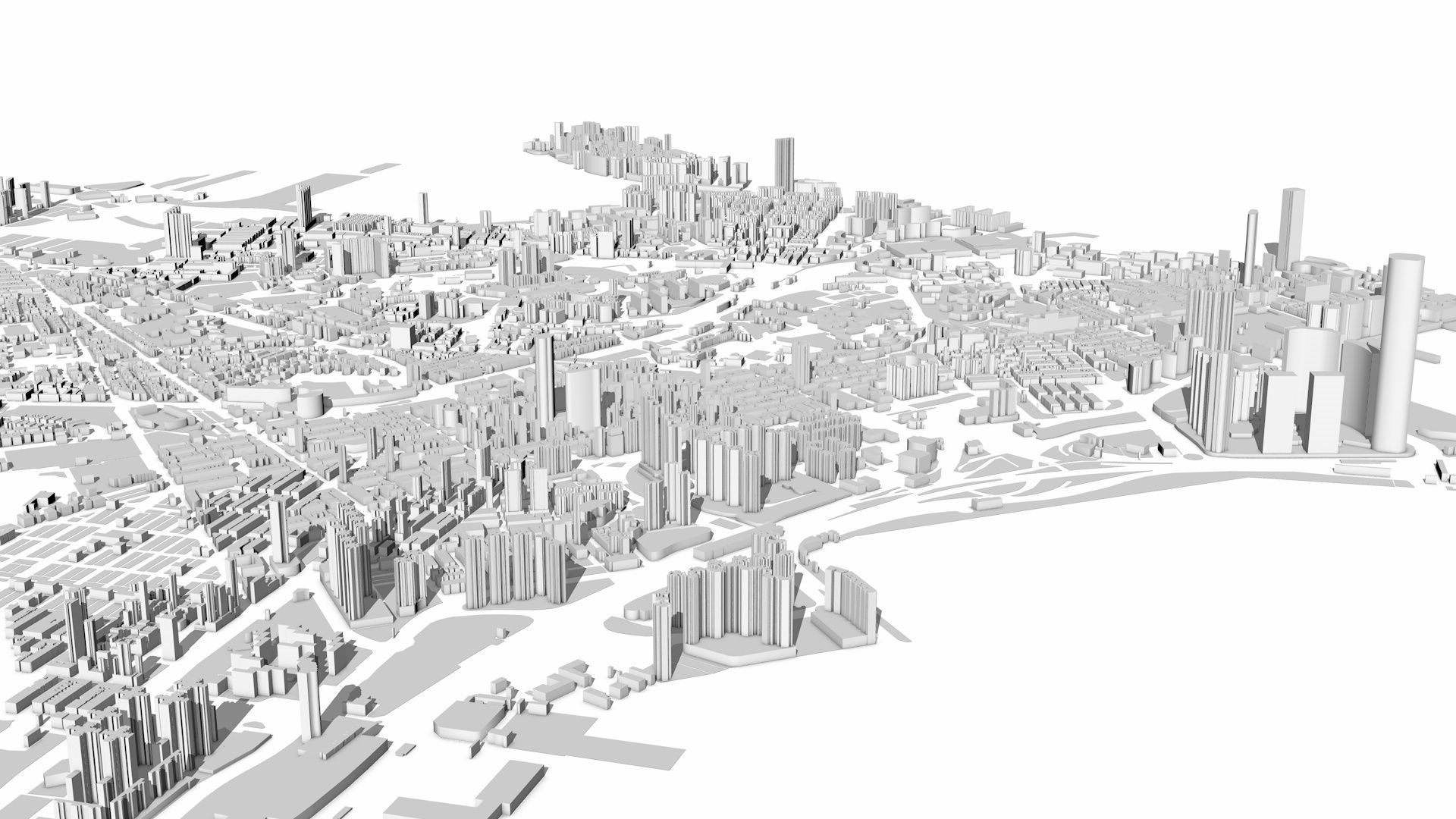 Hong Kong City Low-poly 3D model_5