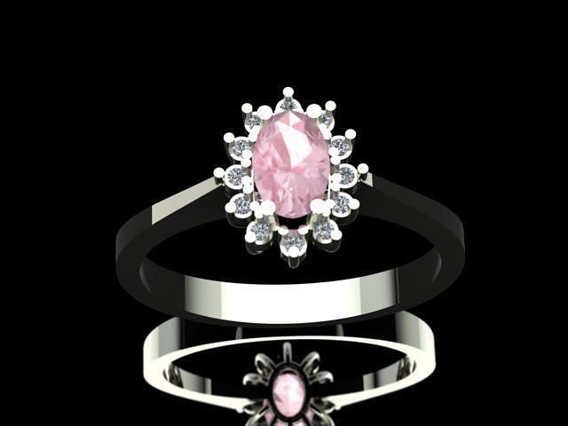 Morganite Diamond Engagement Ring 3D print model