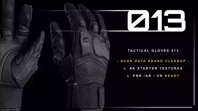 Tactical Gloves 013 Low-poly 3D model