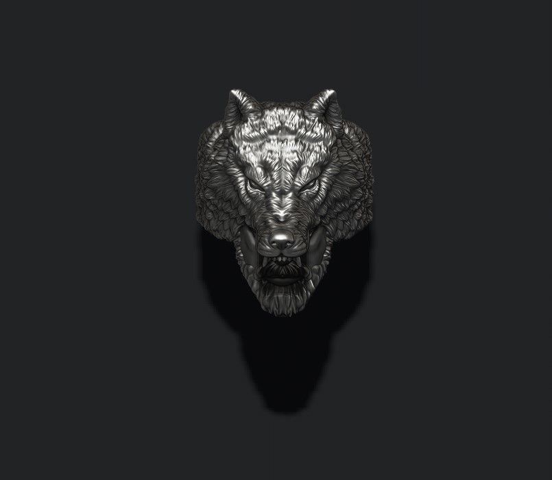 Man wolf ring 3D print model_7