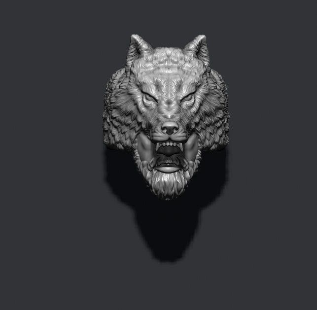 Man wolf ring 3D print model_10