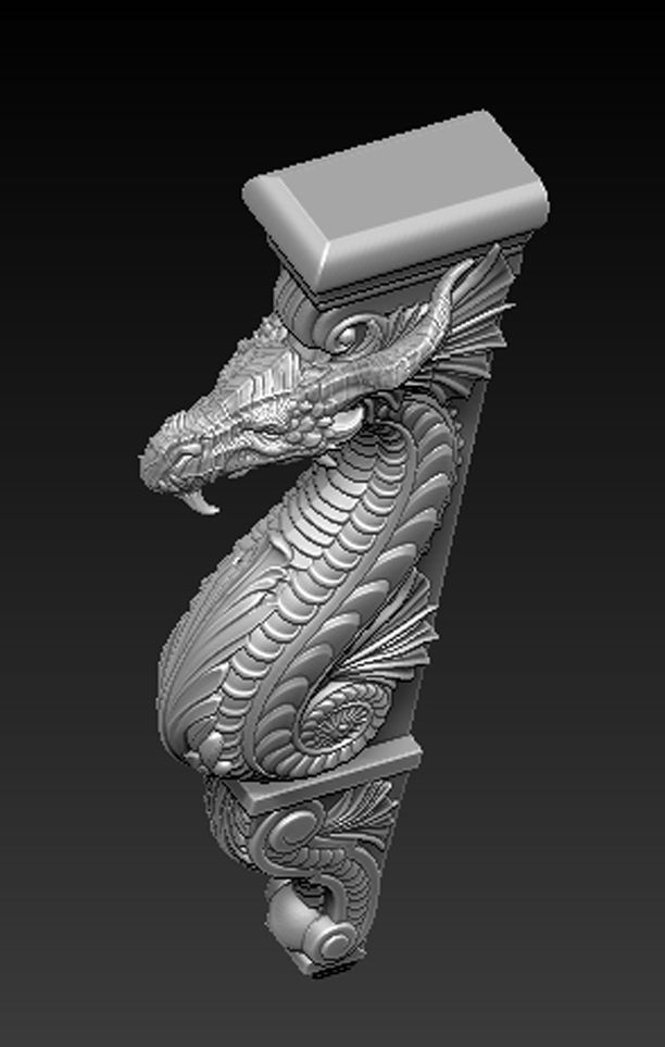 Corbel Decorative Dragon 2 3D print model_4