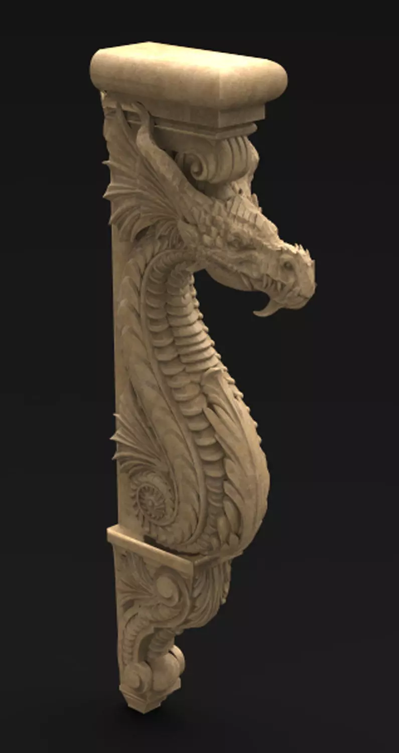 Corbel Decorative Dragon 2 3D print model_0