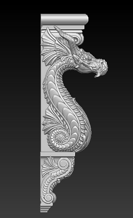 Corbel Decorative Dragon 2 3D print model_1