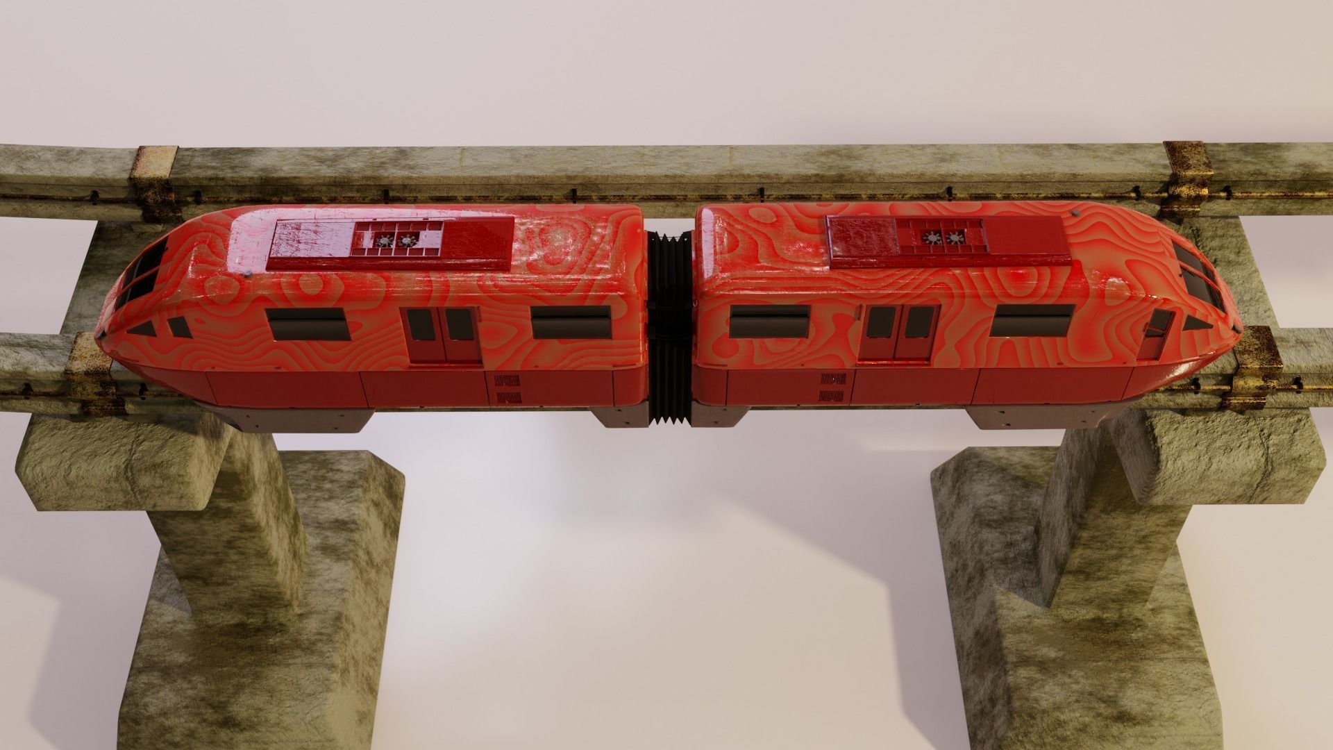 Monorail Train Pack Sentosa Express Singapore 3D model_16