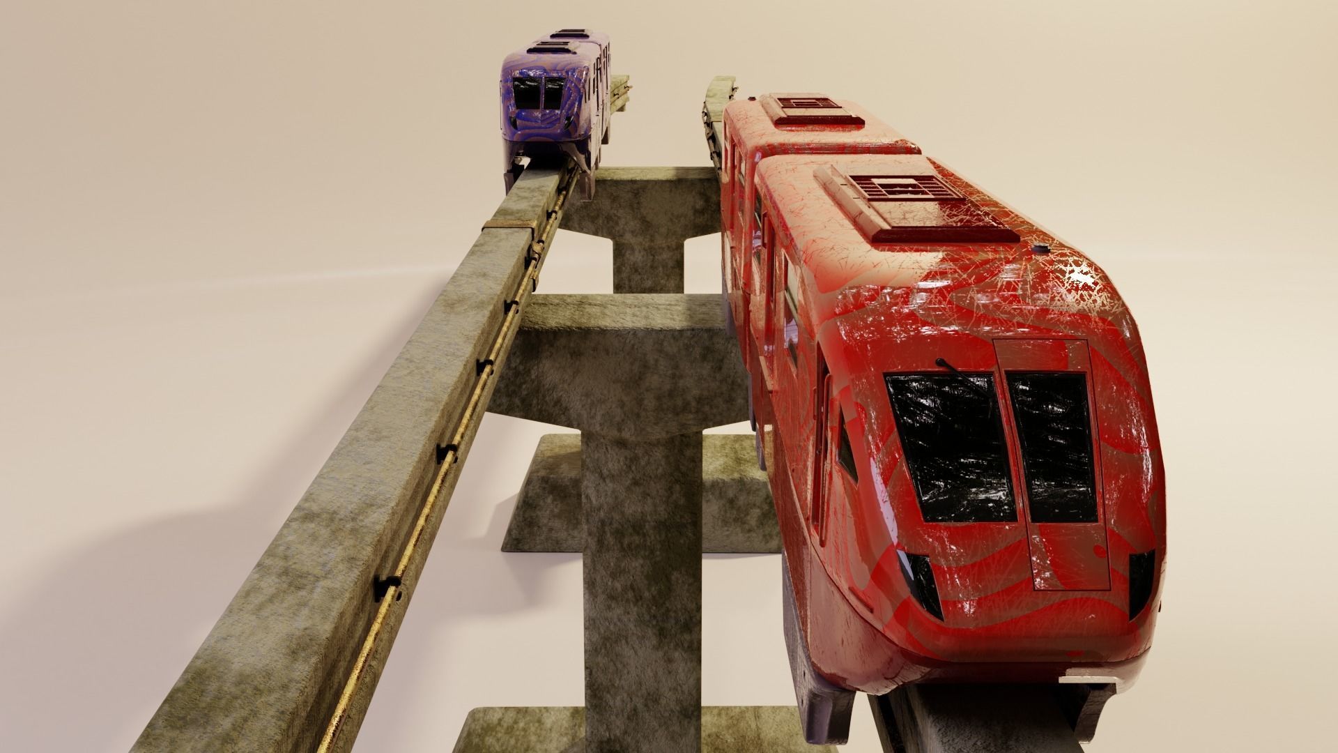 Monorail Train Pack Sentosa Express Singapore 3D model_13