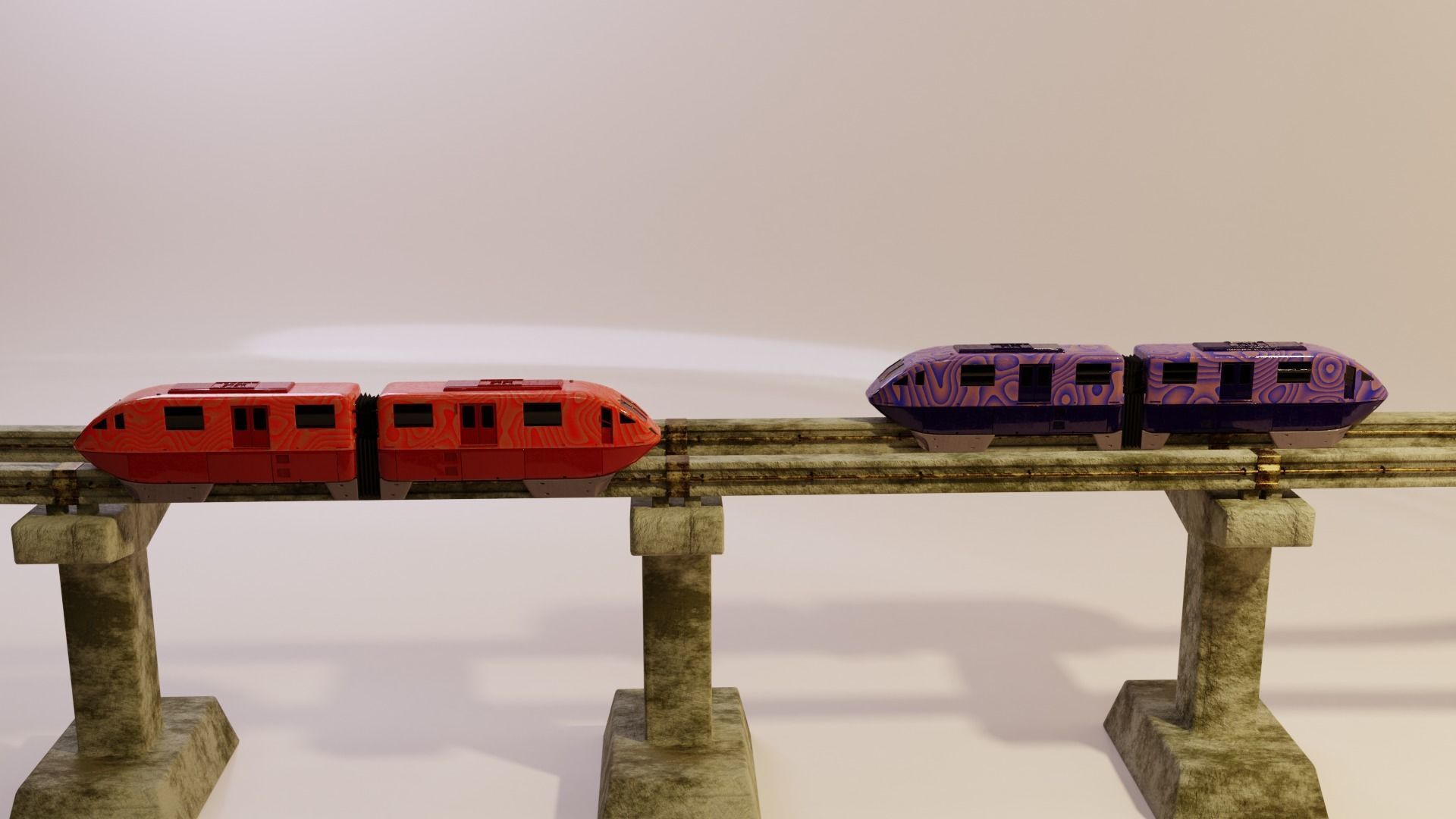 Monorail Train Pack Sentosa Express Singapore 3D model_7