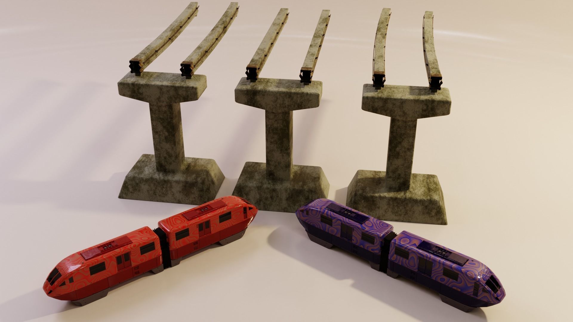 Monorail Train Pack Sentosa Express Singapore 3D model_22