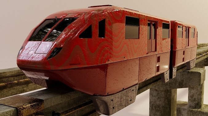 Monorail Train Pack Sentosa Express Singapore 3D model